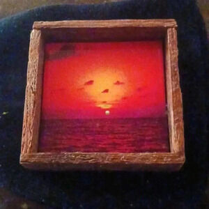 Lobster trap "sunset by the bay" art piece...one of a kind..